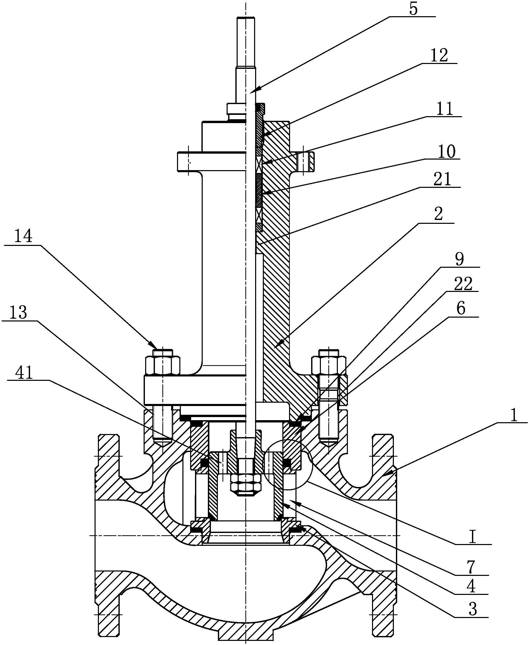 所述密封机构的顶端固定有阀杆